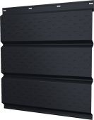 Софит металлический Классик v02 Grand Line полная перфорация 0,5 Satin Matt TX с пленкой RAL 7024 мокрый асфальт Центр Кровли
