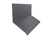 Планка примыкание верхнее к стене фальц Grand Line 150х130х20 0,7 PE с пленкой RAL 7004 сигнальный серый (3м) Центр Кровли