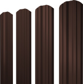 Штакетник Twin фигурный Grand Line 0,45 PE NL 805 серо-коричневый гефест Центр Кровли