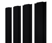 Штакетник Прямоугольный с прямым резом 0,45 PE-Double RAL 9005 черный Центр Кровли