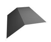 Планка конька плоского 190х190 0,5 Satin с пленкой RAL 9006 бело-алюминиевый (2м) Центр Кровли