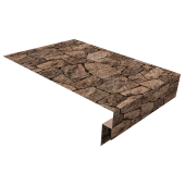 Планка околооконная сложная 250х50х12 (j-фаска) 0,45 Print Elite King Stone TwinColor (3м) Центр Кровли