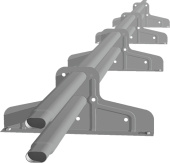 Снегозадержатель трубчатый Premium М4 45х25 RAL 9006 (3м) оцинкованный Центр Кровли