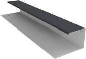 Планка П-образная Блок-Хаус новый Grand Line 0,5 Полидэкстер RAL 7024 мокрый асфальт (3м) Центр Кровли
