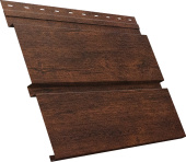 Софит металлический Квадро Брус v01 Grand Line с перфорацией 0,45 Print-Double Premium с пленкой Cherry Wood Dark F Центр Кровли
