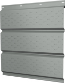 Софит металлический Классик v02 Grand Line полная перфорация 0,45 PE с пленкой RAL 9006 бело-алюминиевый Центр Кровли