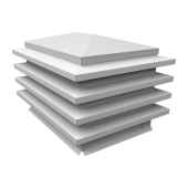 Дымник на трубу елка 460х460мм 0,5 Satin с пленкой RAL 9003 сигнальный белый Центр Кровли
