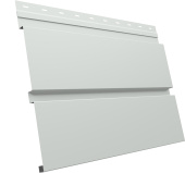 Софит металлический Квадро Брус v02 Grand Line без перфорации 0,45 PE с пленкой RAL 9003 сигнальный белый Центр Кровли