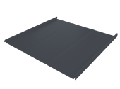 Фальц двойной стоячий Line Grand Line 0,45 Drap TwinColor с пленкой на замках RAL 7024 мокрый асфальт Центр Кровли