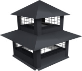 Дымник на трубу двойной с сеткой 1900х630мм 0,5 Сатин матовый с пленкой RAL 7024 мокрый асфальт Центр Кровли