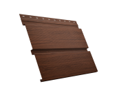 Софит металлический Квадро Брус с перфорацией 0,45 Print Elite с пленкой Choco Wood TwinColor Центр Кровли