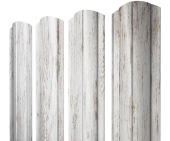 Штакетник Круглый фигурный 0,45 Print Elite Snow Wood TwinColor Центр Кровли