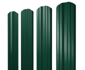 Штакетник Twin фигурный 0,45 Drap TR RAL 6005 зеленый мох Центр Кровли