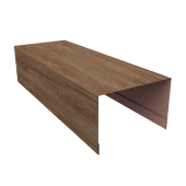 Крышка для забора из сайдинга (Квадро брус, Вертикаль) 0,45 Print Elite White Wood TwinColor (3м) Центр Кровли