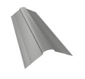 Планка конька фигурного 100x100 0,5 Satin с пленкой RAL 9006 бело-алюминиевый (3м) Центр Кровли