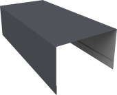 Крышка для забора из сайдинга Блок-хаус новый Grand Line 0,5 Полидэкстер RAL 7024 мокрый асфальт (3м) Центр Кровли