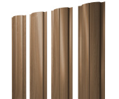 Штакетник Полукруглый Slim с прямым резом 0,45 Print Elite Honey Wood TwinColor Центр Кровли