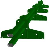 Снегозадержатель трубчатый Premium М4 45х25 RAL 6002 (3м) оцинкованный Центр Кровли