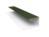 Планка П-образная завершающая сложная (КД) 0,5 Satin Matt TX RAL 6020 хромовая зелень (2м) Центр Кровли