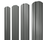 Штакетник Twin фигурный 0,45 PE RAL 7005 мышино-серый Центр Кровли