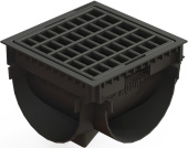 Поворот Аquastok AQUA-TOP Series X с пластиковой решеткой (комплект) H90, класс нагрузки А, 136х136х90 (1096х) Центр Кровли