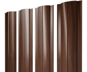 Штакетник Круглый с прямым резом 0,45 Print Elite Choco Wood TwinColor Центр Кровли