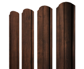 Штакетник Полукруглый Slim фигурный 0,45 Print-Double Premium Cherry Wood Dark F Центр Кровли