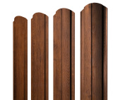 Штакетник Полукруглый Slim фигурный 0,45 Print-Double Premium Golden Wood Fresh Центр Кровли