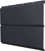 Софит металлический ЭкоБрус новый Grand Line без перфорации 0,5 Полидэкстер с пленкой RAL 7024 мокрый асфальт Центр Кровли