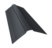 Планка конька фигурного 150x150 0,5 PE с пленкой RAL 7024 мокрый асфальт (2м) Центр Кровли