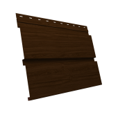 Софит металлический Квадро Брус без перфорации 0,45 Print Elite с пленкой Choco Wood TwinColor Центр Кровли