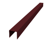 Планка вертикальная обратная для горизонтального монтажа штакетника 0,45 PE-Double RAL 3005 красное вино (2м) Центр Кровли