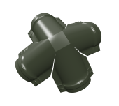 Четверник конька малого полукруглого 0,5 Satin Matt TX с пленкой RAL 6020 хромовая зелень Центр Кровли