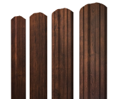 Штакетник Twin фигурный 0,45 Print-Double Premium Cherry Wood Dark F Центр Кровли