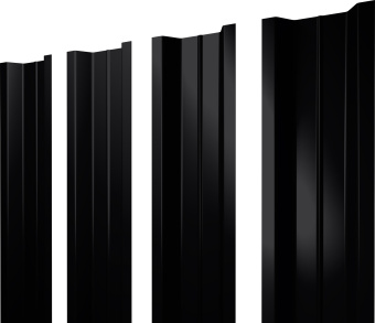 фото Штакетник П-образный B с прямым резом Grand Line 0,45 PE RAL 9005 черный Центр Кровли картинка Штакетник П-образный B с прямым резом Grand Line 0,45 PE RAL 9005 черный Центр Кровли