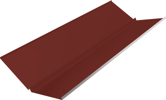 картинка Планка ендовы нижней с компенсатором Grand Line 0,45 PE с пленкой RAL 3009 оксидно-красный (2м) Центр Кровли