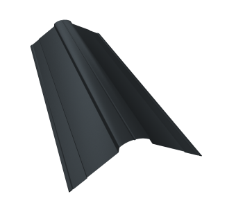 картинка Планка конька фигурного 100x100 0,45 PE-Double с пленкой RAL 7016 антрацитово-серый (2м) Центр Кровли