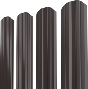 картинка Штакетник Twin XL фигурный Grand Line 0,5 Atlas X RR 32 темно-коричневый Центр Кровли