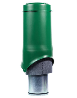 картинка Выход вентиляции Krovent Pipe-VT 125 изолированный зеленый Центр Кровли
