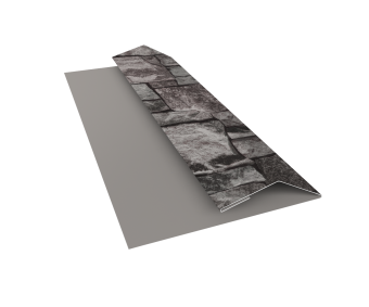 картинка Планка финишная БХ new 0,45 Print Elite Fine Stone TwinColor (2м) Центр Кровли