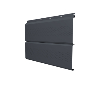 картинка Софит ЭкоБрус с перфорацией 0,345 Grand Line 0,5 Satin RAL 7024 мокрый асфальт Центр Кровли