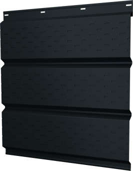 картинка Софит металлический Классик v02 Grand Line полная перфорация 0,5 Satin Matt RAL 7016 антрацитово-серый Центр Кровли