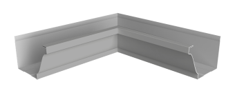 картинка Угол желоба внутренний Vortex Lite 130мм NEW RAL 9006 бело-алюминиевый Центр Кровли