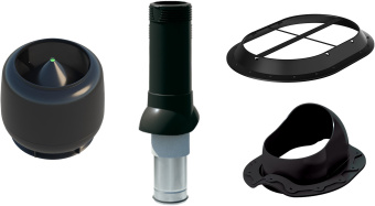 картинка Комплект вентиляции Технониколь Монтеррей 125/160 черный Центр Кровли