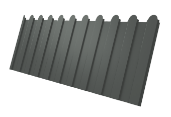 картинка Профнастил С8A v02 фигурный Grand Line 0,45 PE RAL 7005 мышино-серый Центр Кровли