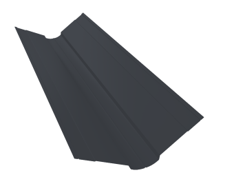 картинка Планка ендовы верхней фигурной 100x100 0,5 Satin Matt RAL 7024 мокрый асфальт (2м) Центр Кровли