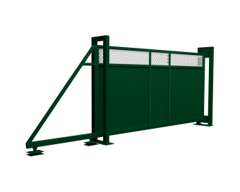 картинка Ворота откатные Estet Plus 2,0х4,5 RAL 6005/1013 Центр Кровли