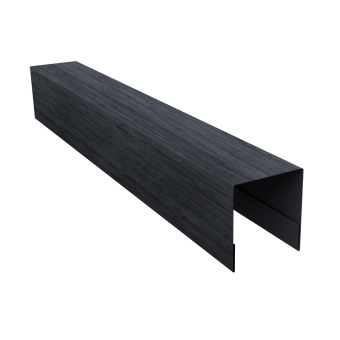 картинка Планка боковая для забора из сайдинга (Блок-хаус new) 0,45 Print Premium Grey Wood TwinColor (3м) Центр Кровли