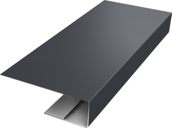 картинка J-Профиль 12мм Grand Line 0,5 Полидэкстер RAL 7024 мокрый асфальт (3м) Центр Кровли