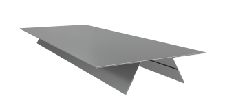 картинка Планка стыковочная составная верхняя 0,45 PE с пленкой RAL 9006 бело-алюминиевый (3м) Центр Кровли